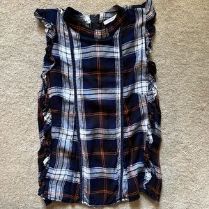 Maurices ruffle plaid top